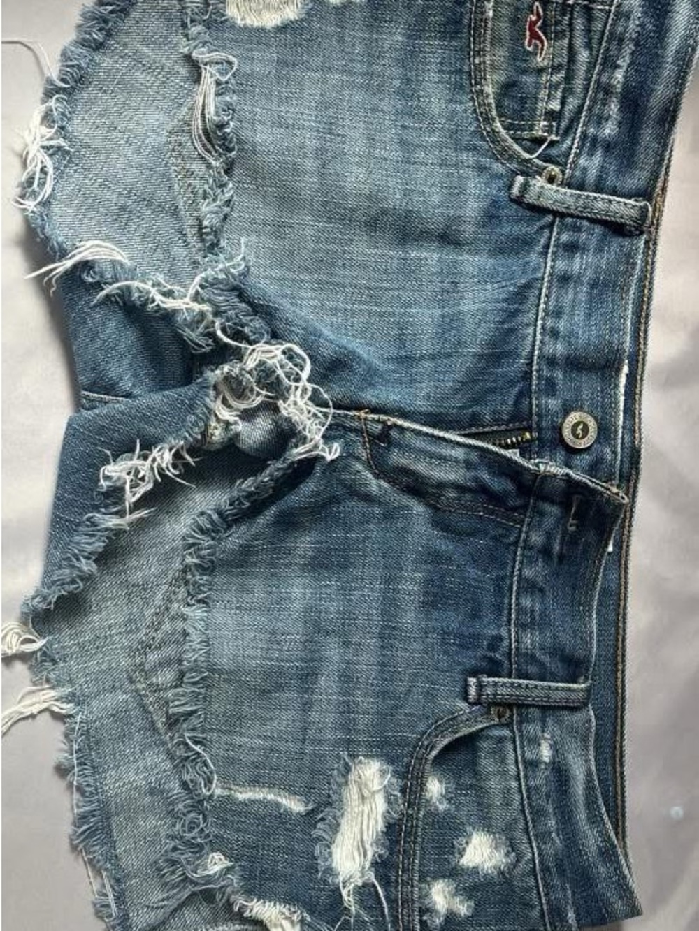 American Eagle Outfitters Distressed Blue Denim Cutoff Shorts